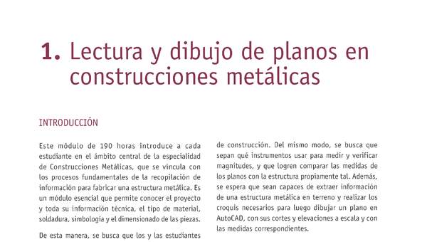 CEDEM INACAP. Módulo: Lectura y dibujo de planos en construcciones metálicas, especialidad Construcciones Metálicas