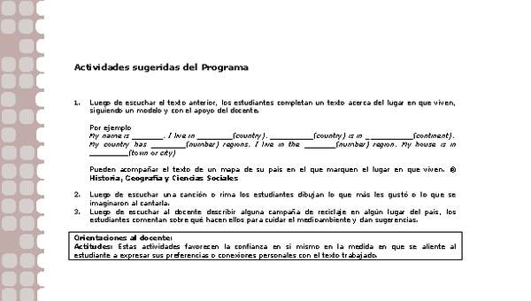 Actividades sugeridas Unidad 2