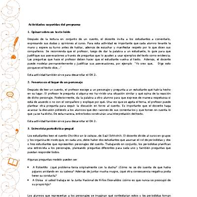 Actividades sugeridas Unidad 1