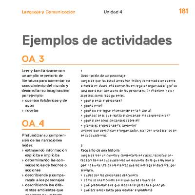 Actividades sugeridas Unidad 4