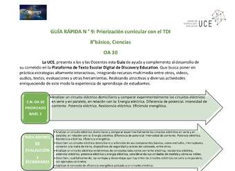 Guía rápida N° 9 Priorización ciencias OA 10