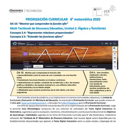 Guía rápida N°11 Priorización matemática OA 10