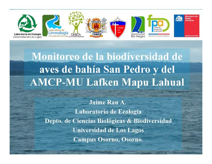 Presentación aves bahía San Pedro y AMCP-MU Lafken Mapu Lahual