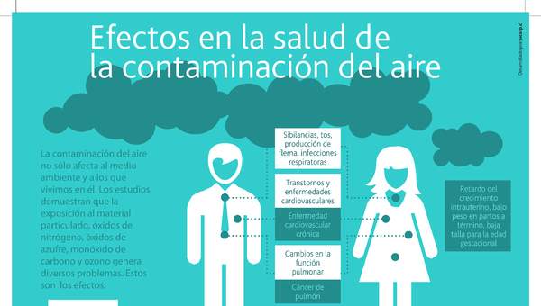 Infografía efectos en la salud contaminación del aire