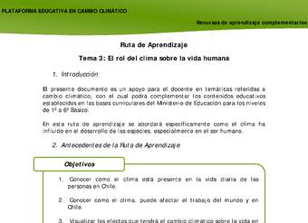 Experiencia de aprendizaje «El rol del clima sobre la vida humana»