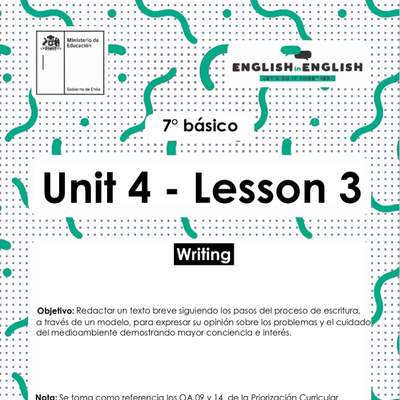 Inglés 7° Básico Unidad 4 - Lesson 3