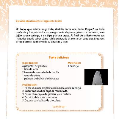 Texto receta