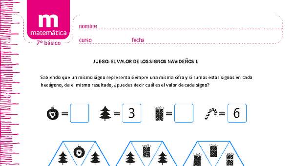 Juego: el valor de los signos navideños 1