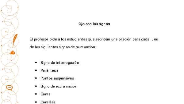 Orientación pedagógica: Ojo con los signos