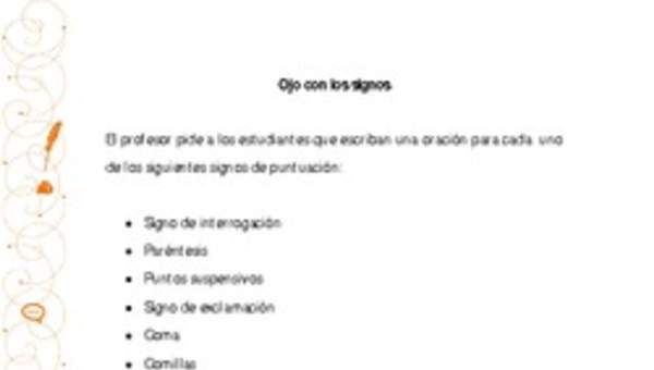 Orientación pedagógica: Ojo con los signos