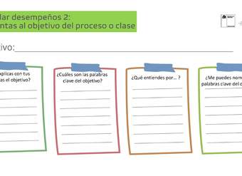 Modelar desempeños 2: Preguntas al objetivo del proceso o clase