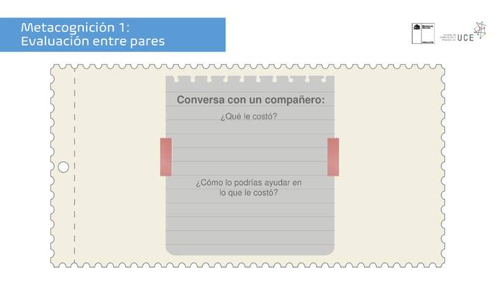 Metacognición 1: Evaluación entre pares