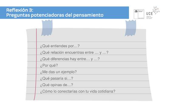 Reflexión 3: Preguntas potenciadoras del pensamiento