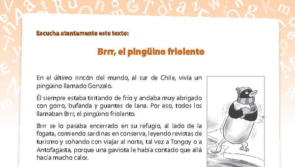 Texto el pinguino