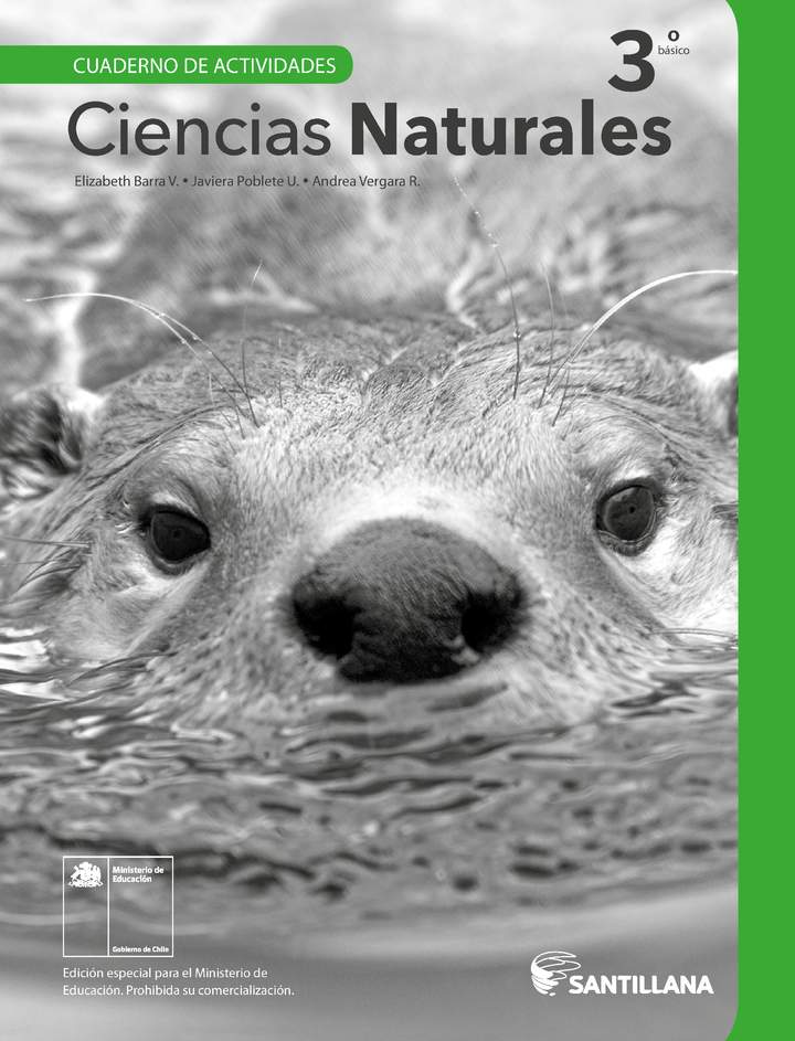 Ciencias Naturales 3° Básico, Cuaderno de actividades - Fragmento de muestra