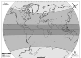 Mapa del mundo con las zonas climáticas