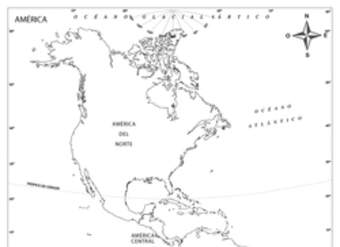 Mapa de América con su divisón regional