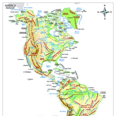 Mapa físico de América