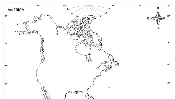 Mapa de América mudo