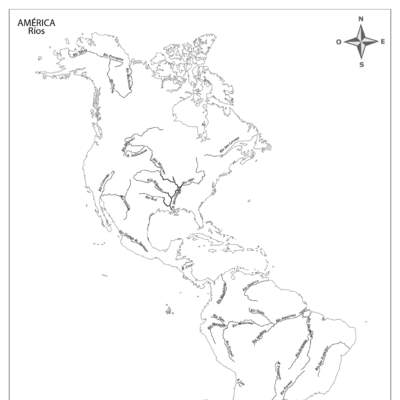 Mapa de América con los principales ríos