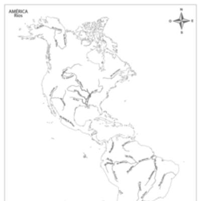 Mapa de América con los principales ríos