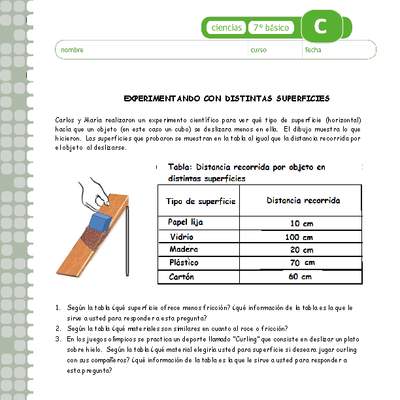 Experimentando con distintas superficies