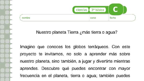 Nuestro planeta Tierra ¿mas tierra o agua