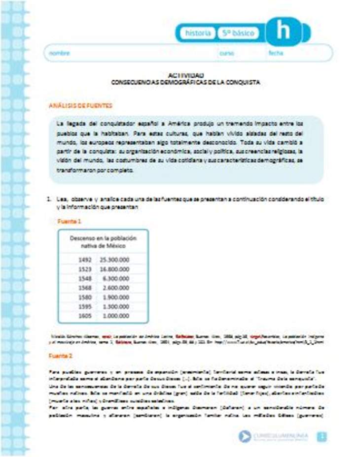 Consecuencias demográficas de la conquista