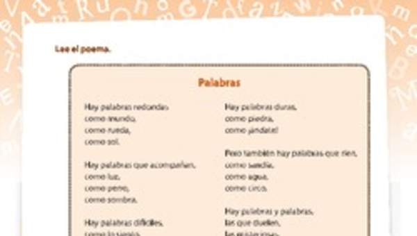 Poema las palabras