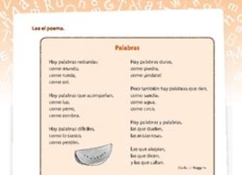 Poema La palabras