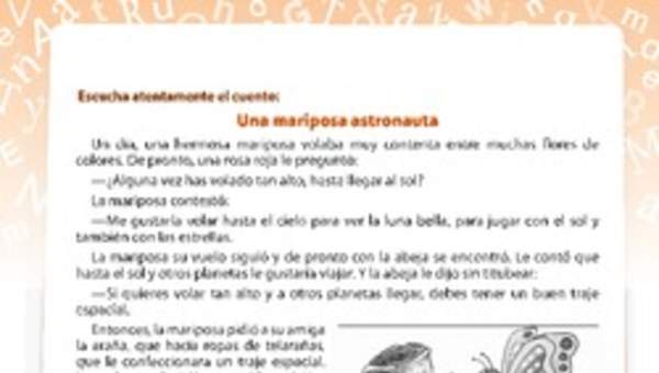 Una mariposa astronauta personajes