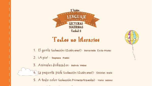 Lecturas sugeridas para la unidad 2: textos no literarios