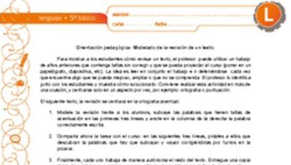 Modelado de la revisión de un texto