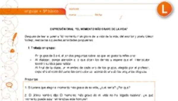 Expresión oral: "El momento más grave de la vida", de César Vallejo