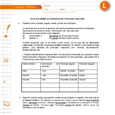 Participios irregulares