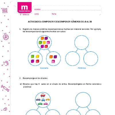 Componer y descomponer cantidad de elementos del 0 al 20