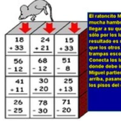 Cálculo mental de adiciones y sustracciones (III)