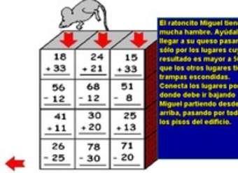 Cálculo mental de adiciones y sustracciones (III)