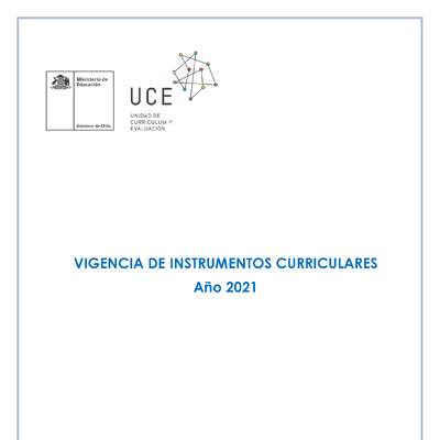 Vigencia de instrumentos curriculares año 2021