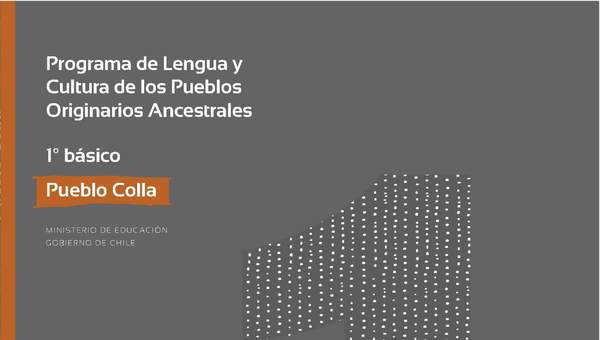 Programa de Lengua y cultura de los pueblos originarios ancestrales 1º básico: Pueblo Colla