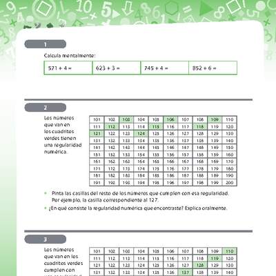 Resolución de problemas que involucra regularidades numéricas en tablas