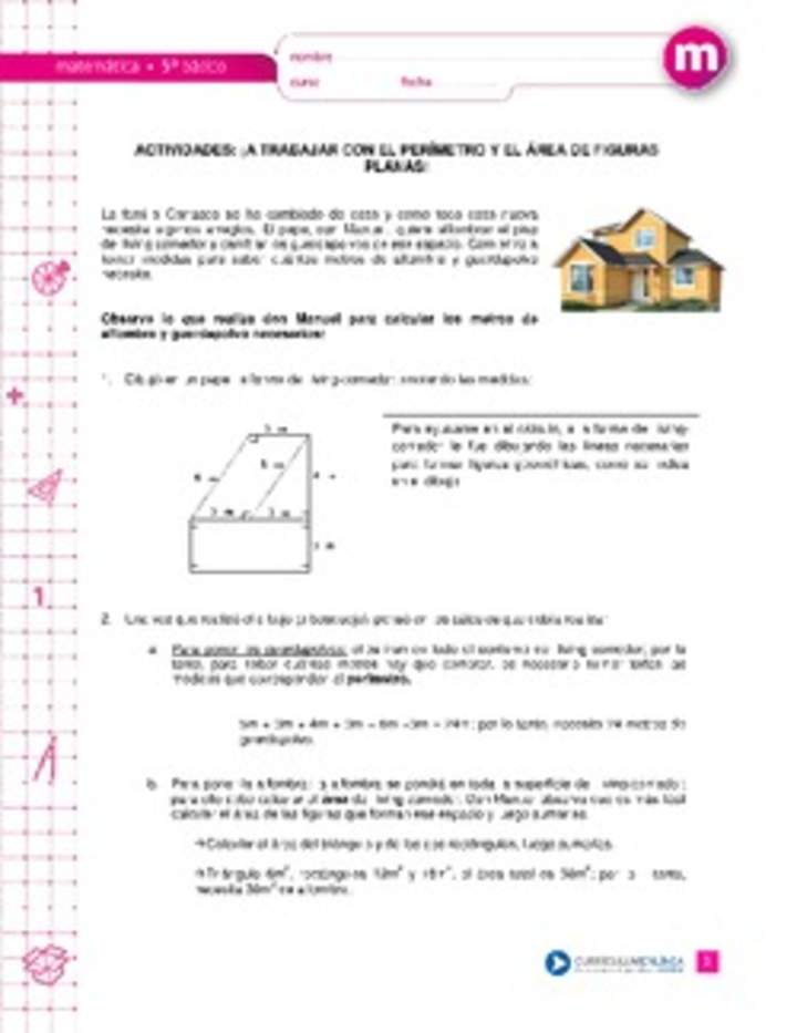 ¡A trabajar con el perímetro y el área de figuras planas!