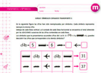 Juego: símbolos cifrados transporte 1