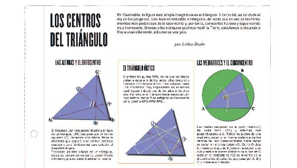 Los centros del triángulo