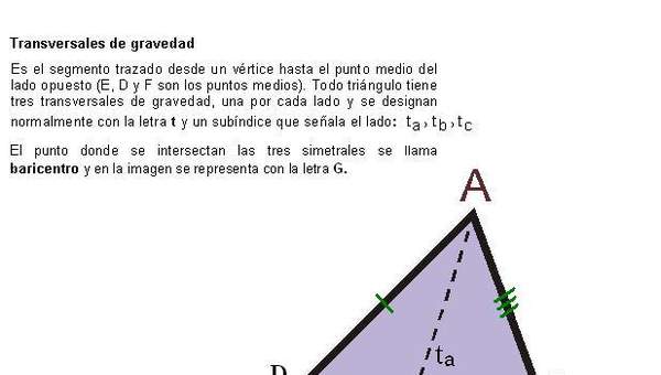 Las transversales de gravedad y el baricentro