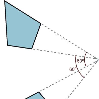 Rotación, polígono, 60°