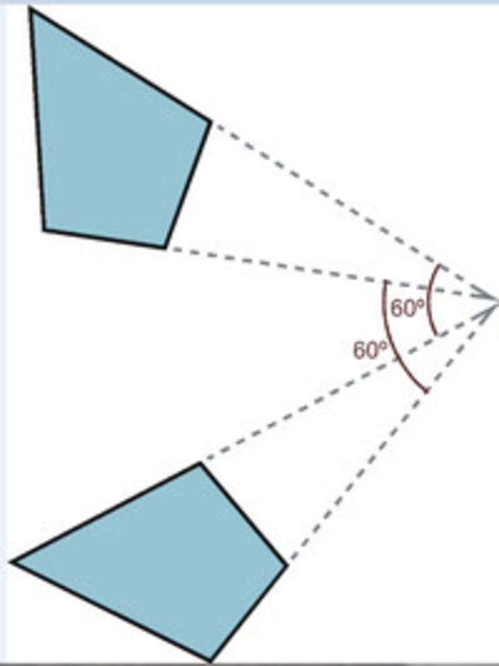 Rotación, polígono, 60°