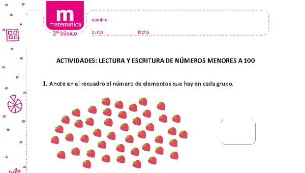 Lectura y escritura de números menores a 100