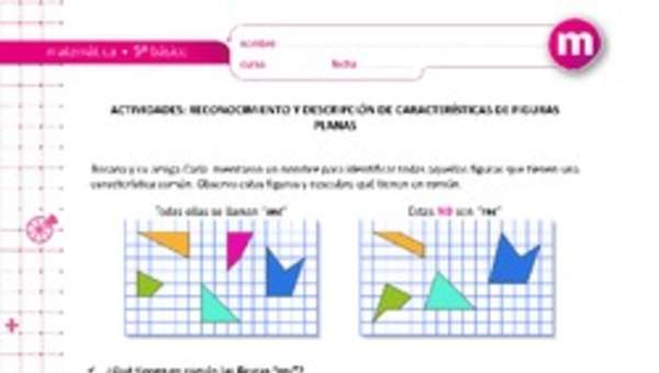 Reconocimiento y descripción de características de figuras planas