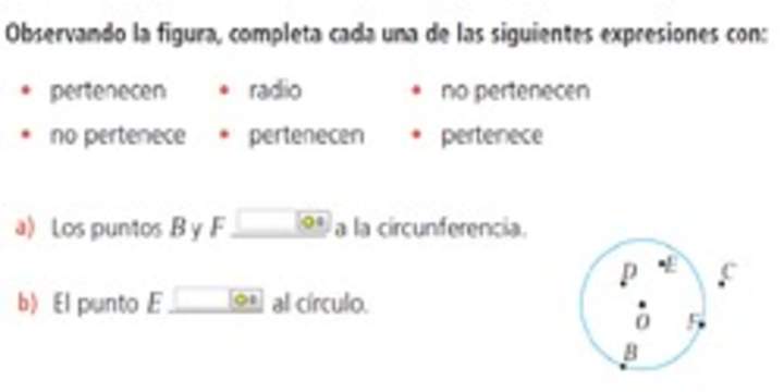 Puntos en la circunferencia y círculo (I)